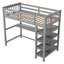 Lit mezzanine en bois massif avec tablettes Gerlean par Harriet Bee-2019763033-2019763034