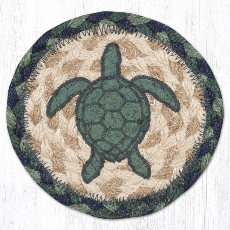  IC-359 Aqua Turtle Printed Coaster 5"x5"