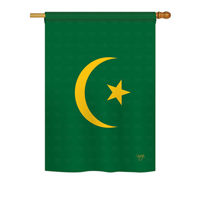 Drapeau de maison en polyester 2 côtés mauritanien