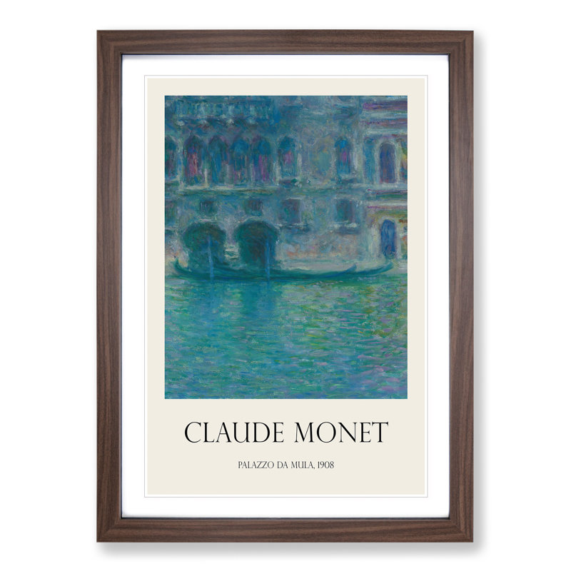 Palazzo Da Mula, Venice by Claude Monet - Picture Frame Painting, 48cm H x 36cm W x 2cm D, Walnut