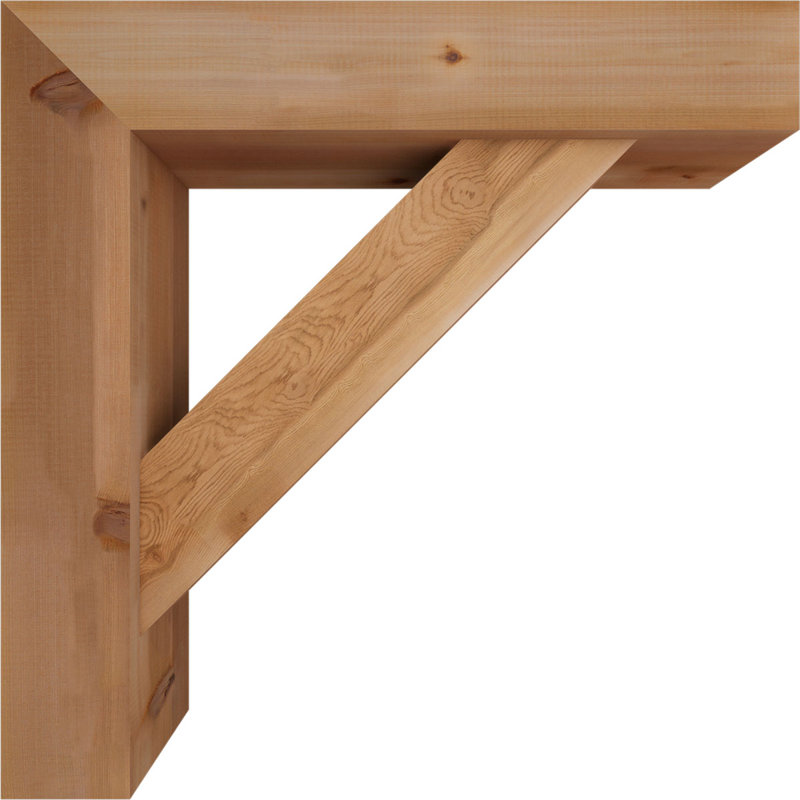 Traditional Block Bracket w/ Offset Brace, 34 x 34, 7 1/2"W Western Red Cedar (Smooth)