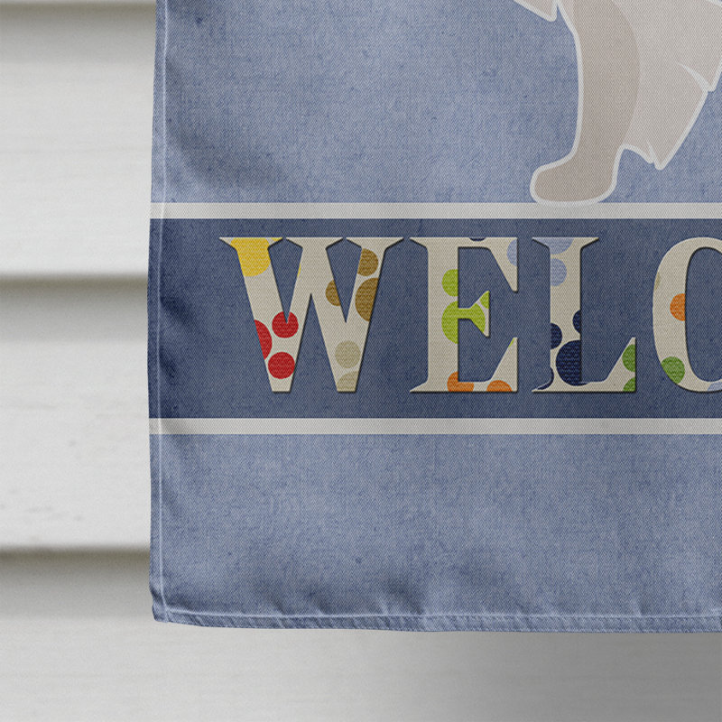 Polyester 2 côtés 40 x 28 po welcome drapeau maison, Spitz allemand