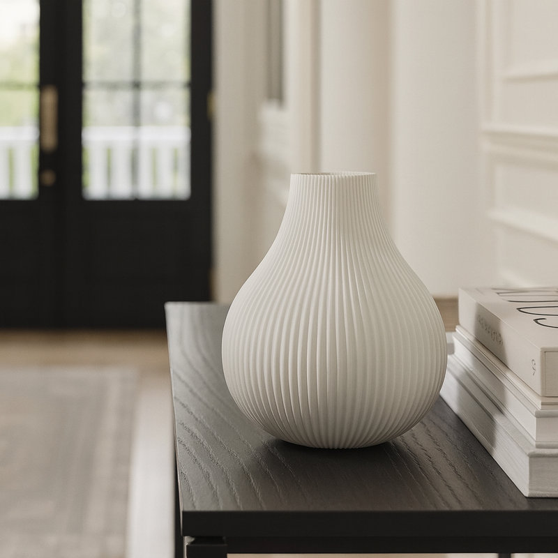 Vase de table en céramique Walkersville, Blanc