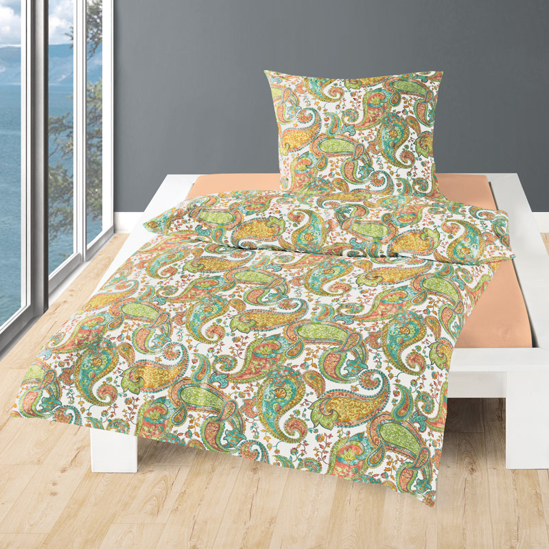 Paisley Duvet Cover Set with Pillowcases Included, 155 x 220 cm - 1 Pillowcase (80 x 80 cm)