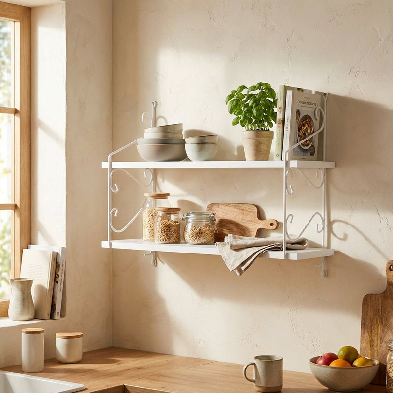 Amelie Scrollwork 2-Tier Wall Shelf