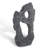Colossal Cast Stone Sculpture, Two Holes, Charcoal Stone