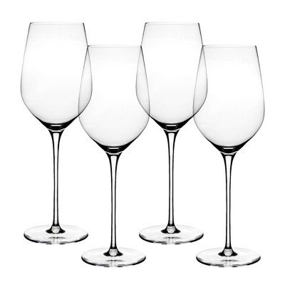 over&back Traditional Mouth-Blown Glassware - Set of 4 Classic Stem