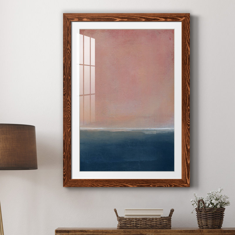 Coucher de soleil - Peinture encadrée, Cadre en érable, H 37,5 po x l 27,5 po x P 1,5 po