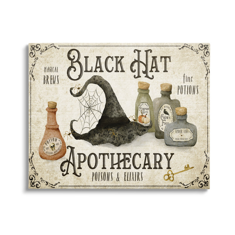 «Black Hat Apothecary Potions» par Deane Beesley, H 30 po x l 40 po x P 1,5 po