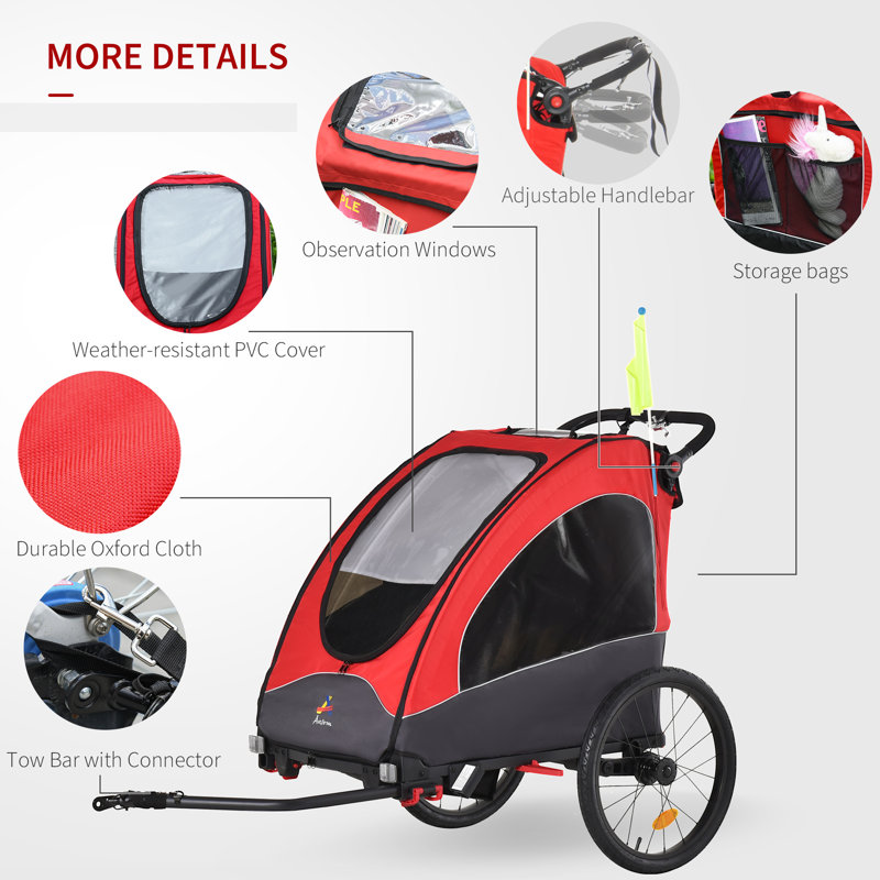 Poussette 3 en 1 Jogger, Rouge