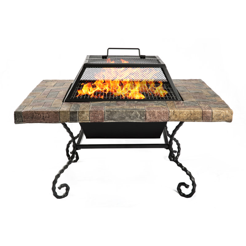 Thorhild Square Polyresin Smokeless Fire Pit