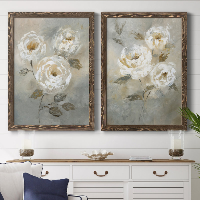 «Soft and Bold I», ensemble de 2 reproductions d'art, Pas de tapis, H 37,5 po x l 55 po x P 1,5 po, Toile encadrée érable