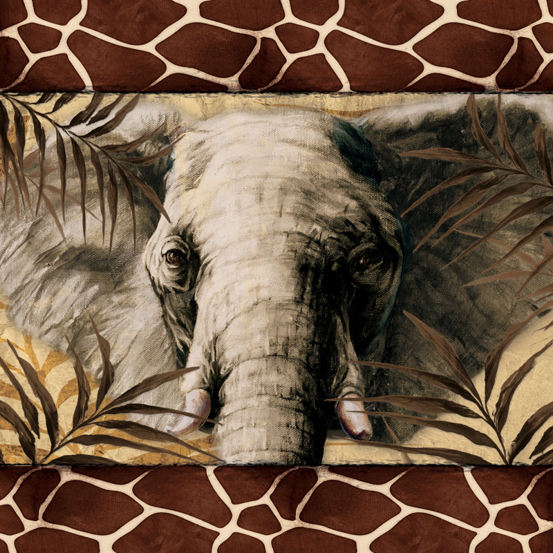 Elephant Safari Set - Wrapped Canvas Print, 30cm H x 30cm W x 3.8cm D