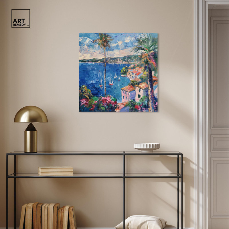 Waveside Whimsy Coastal Wrapped Canvas Art, 24" x 24"