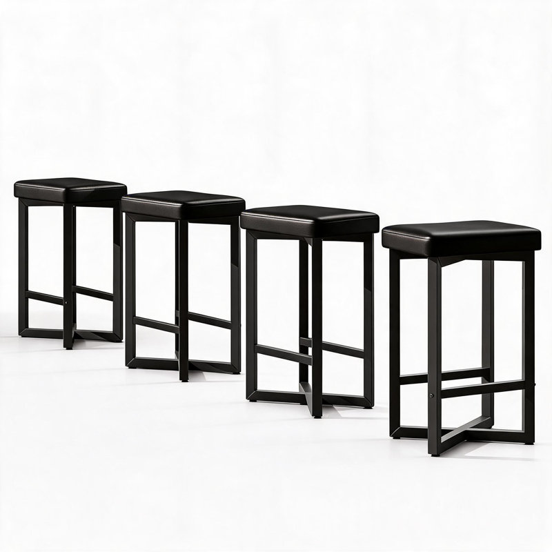 Outdoor 62.5cm Counter Stool, 4PC, Black