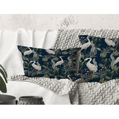 Rectangle,Chinoiserie With Birds And Peonies VII - Traditional Printed Throw Pillow
