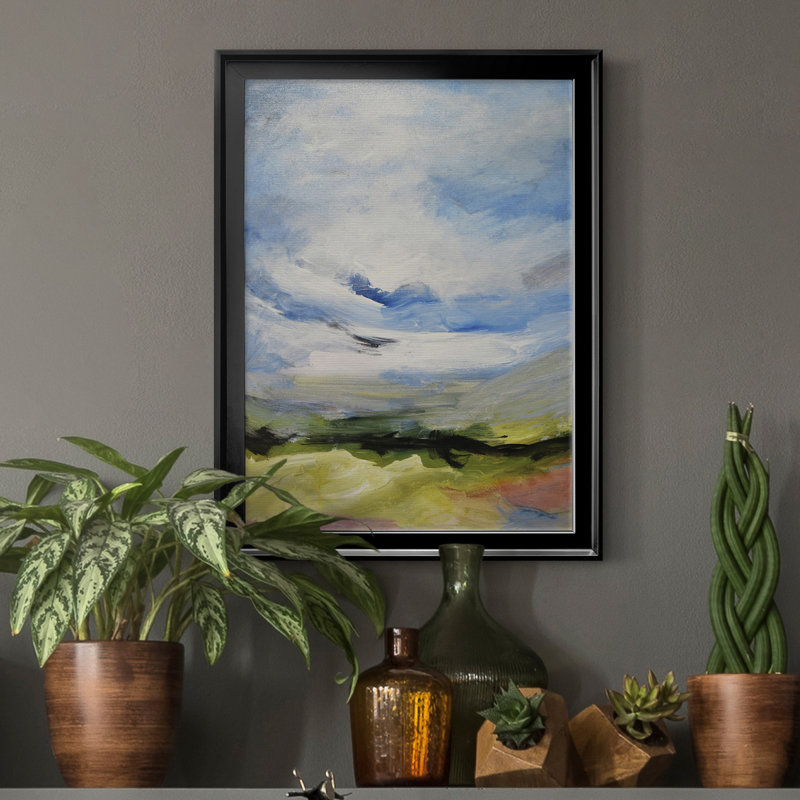 Autour des nuages IV - reproduction d'art sur toile, Toile avec cadre noir, H 24,5 po x l 18,5 po x P 1,5 po