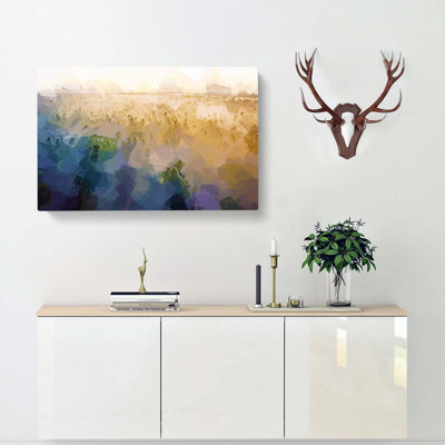 Fog over the Forest in Abstract - Wrapped Canvas