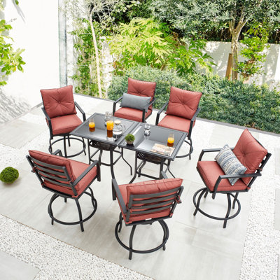 Mbagaya Square 6-Person High-Seating Bistro Set with Cushions
