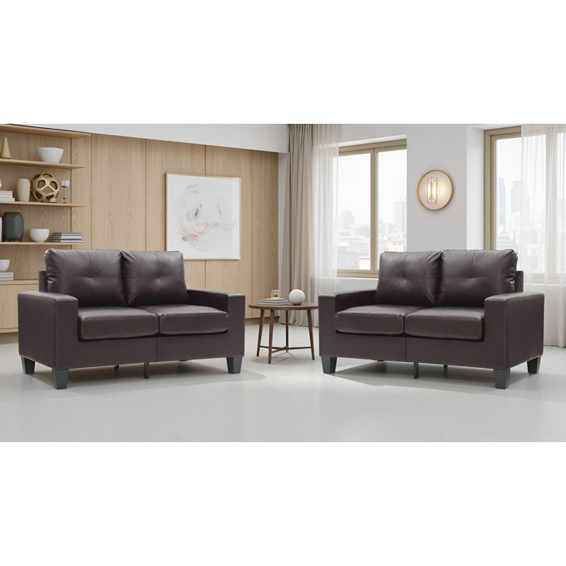 Ensemble de 2 causeuses modulaires brun foncé Worthen, Marron foncé