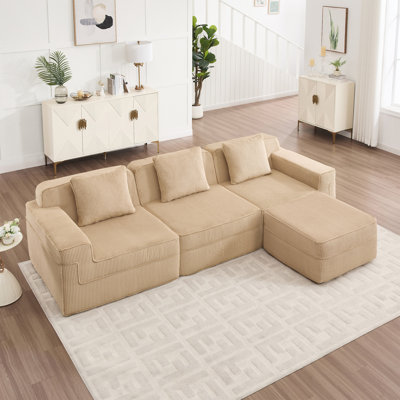 Canapé modulaire en L à 3 places