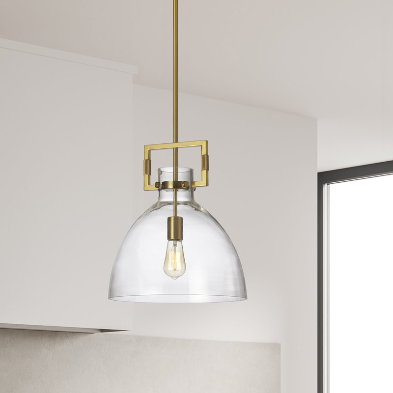 Luminaire suspendu conique 1 lumière Arwood, Laiton vieilli