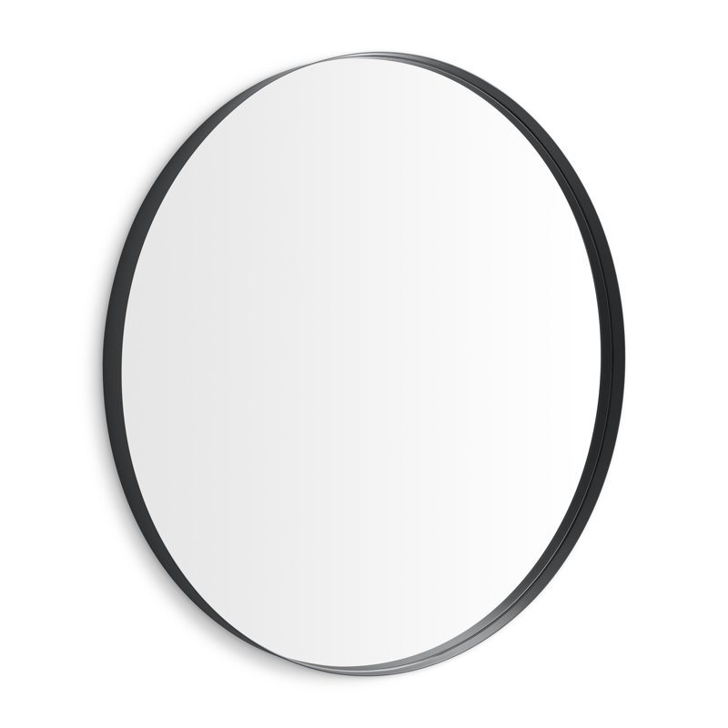 Hoopla Round Beveled Wall Mirror, 46" x 46", Oblivion