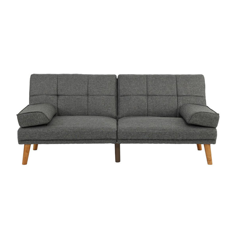 Briahnna Upholstered 33'' Sofa, Light Gray Polyester Blend