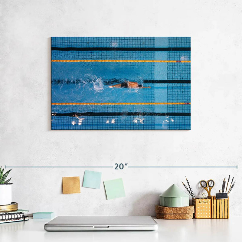 Sireci Man In Swimming Pool, 8" H x 12" W