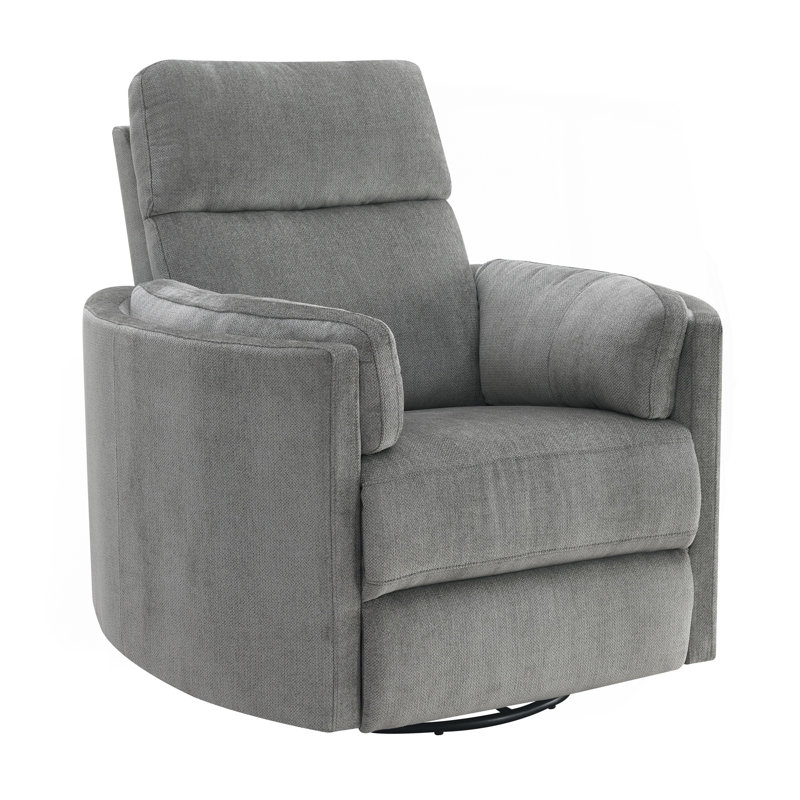 Fauteuil inclinable oscillant en chenille gris anthracite Sagen, Chenille gris anthracite