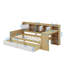 Lit de jour en L en bois avec sept armoires de rangement et deux tiroirs, un lit polyvalent avec une table d'étude intégrée-2083457574-2083457573
