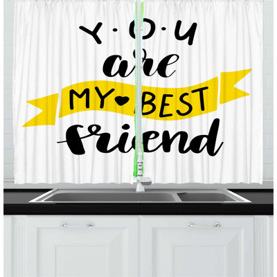 Black/Yellow Kitchen Curtain