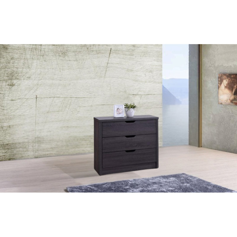 Commode 3 tiroirs au fini chêne Tallisa