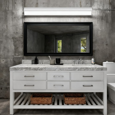 Barre d'éclairage de salle de bain moderne de 40 pouces à DEL avec abat-jour en acrylique givré, luminaire mural au fini chromé pour éclairage de miroir, blanc froid 6000K
