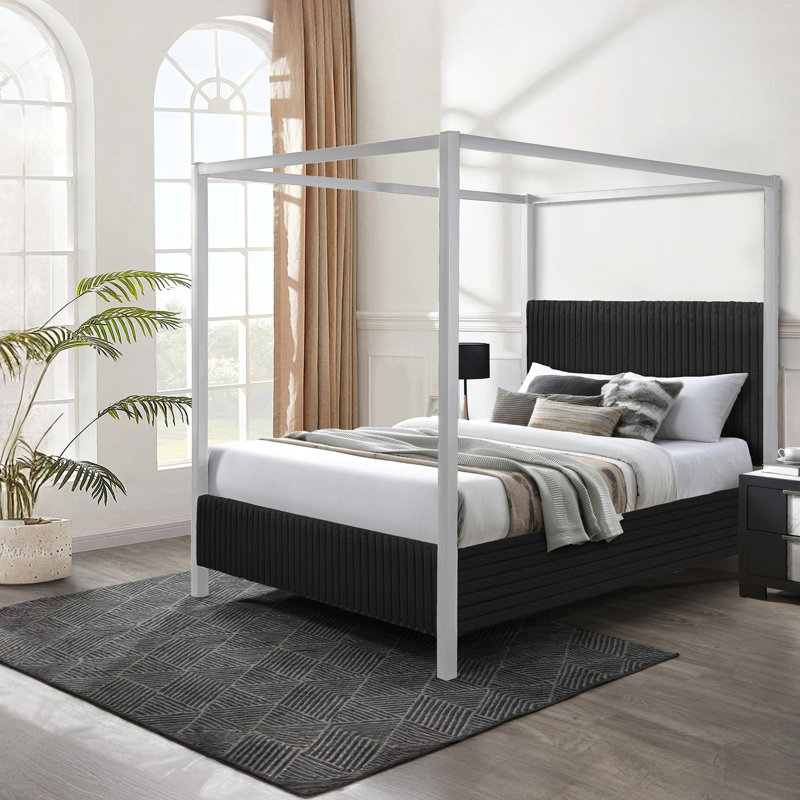 Mobilier de chambre à coucher 1pc, Noir, Très grand lit