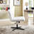 Gray Adjustable Swivel Criss Cross Office Chair, Wide Seat, Vanity Chair-75758265