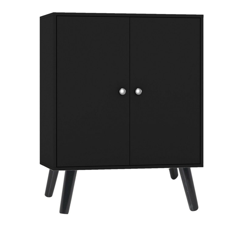 Rachal 80cm H x 60cm W Standard Bookcase, Black/Black/Black