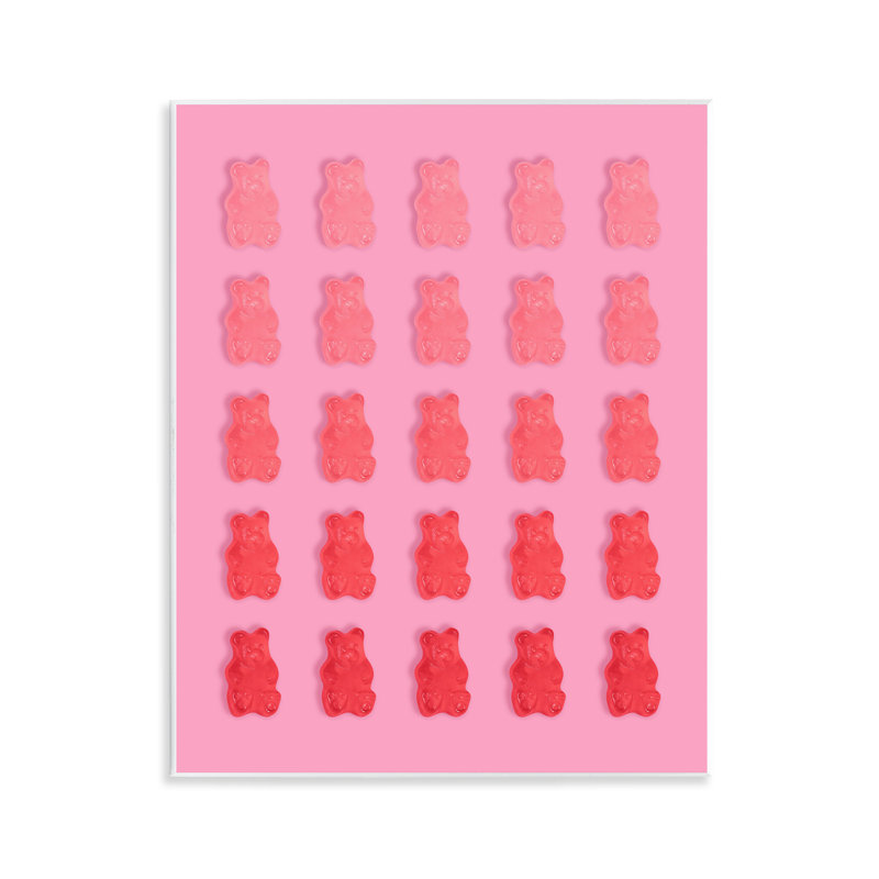 Pink & Red Bear Gradient Wall Plaque, design by LISH Creative
