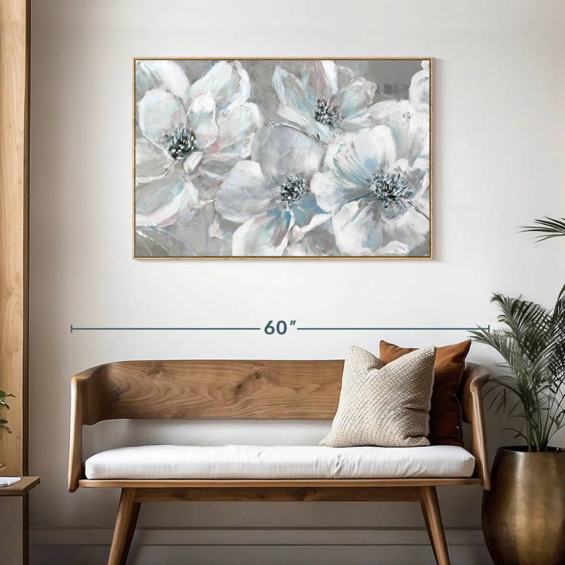 Bleu sarcelle tendre, Cadre flottant en bois naturel, 43 po x 29 po