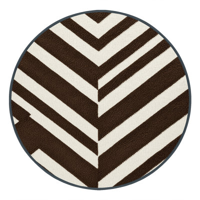 Washable Bronze White Striped Area Rug