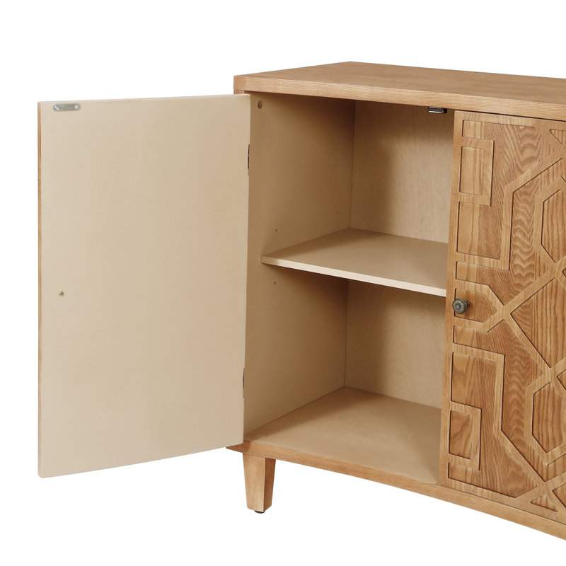 Wayne 2-Door Storage Accent Cabinet With Adjustable Shelf, Brown