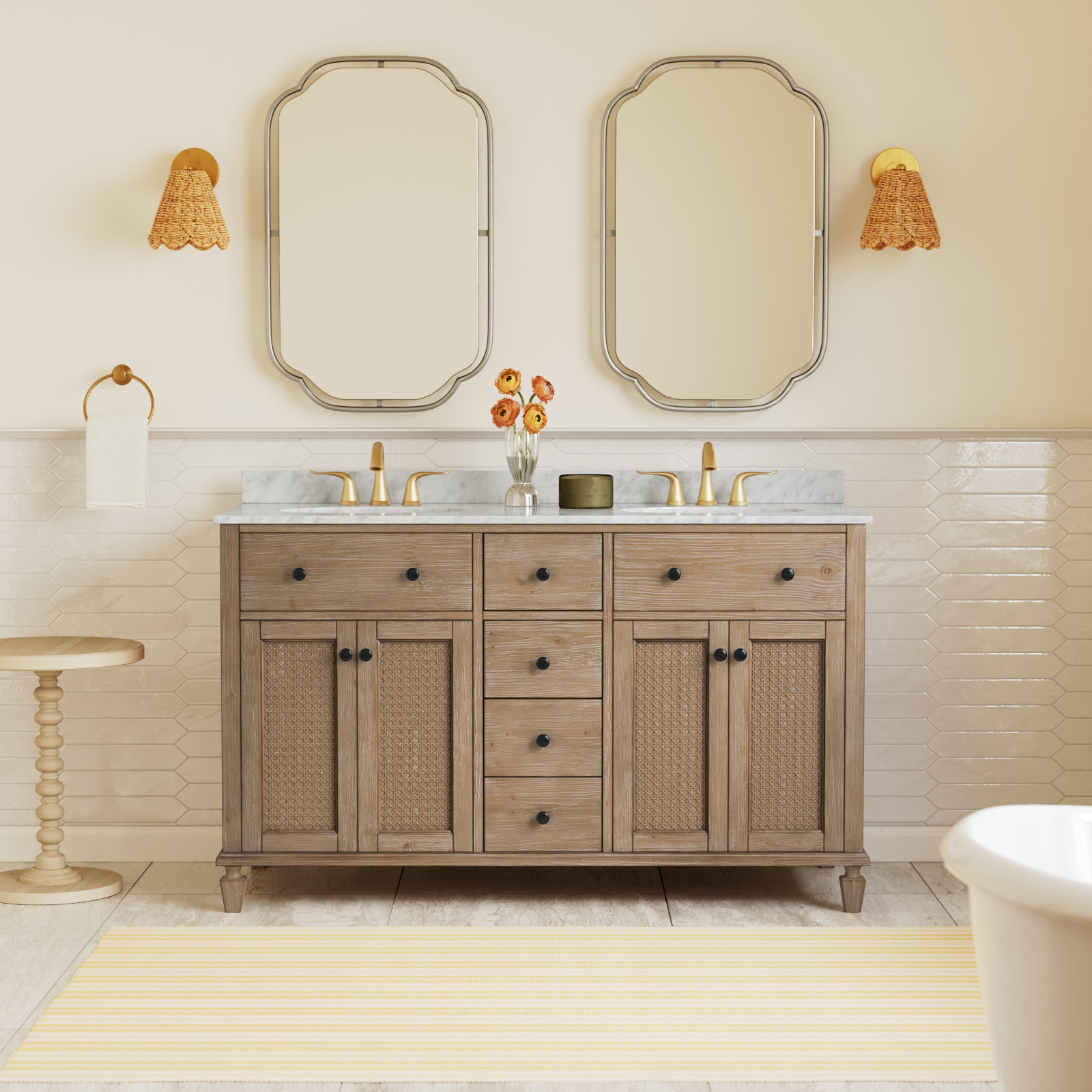 Berkely 55'' Double Bathroom Vanity