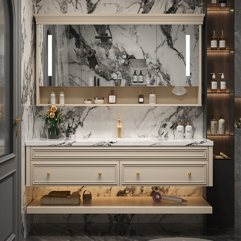 Armoire de salle de bain simple de style américain, Beige, L 47 po