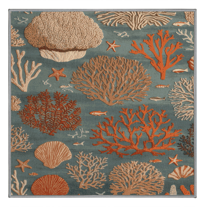 Tapis brun lavable à la machine, Carré 4 pi