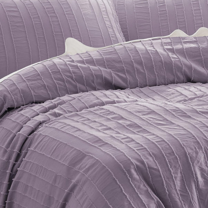 Essential Bedsure Shabby Chic Striped Tufted Duvet Cover, Bright White, Queen Duvet Cover + 2 Standard Pillowcases