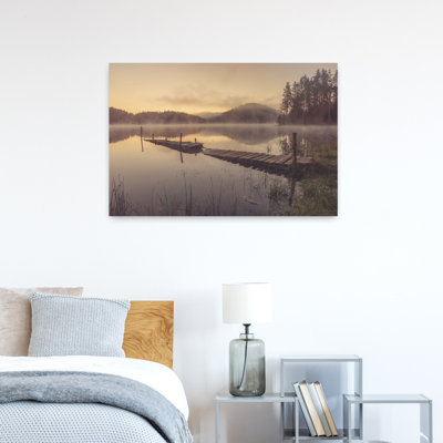 «In the Morning Peaceful Serene Tranquil Forest Landscape», art mural