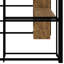 Lit mezzanine double en métal avec garde-robe, tiroir, bureau et tablettes