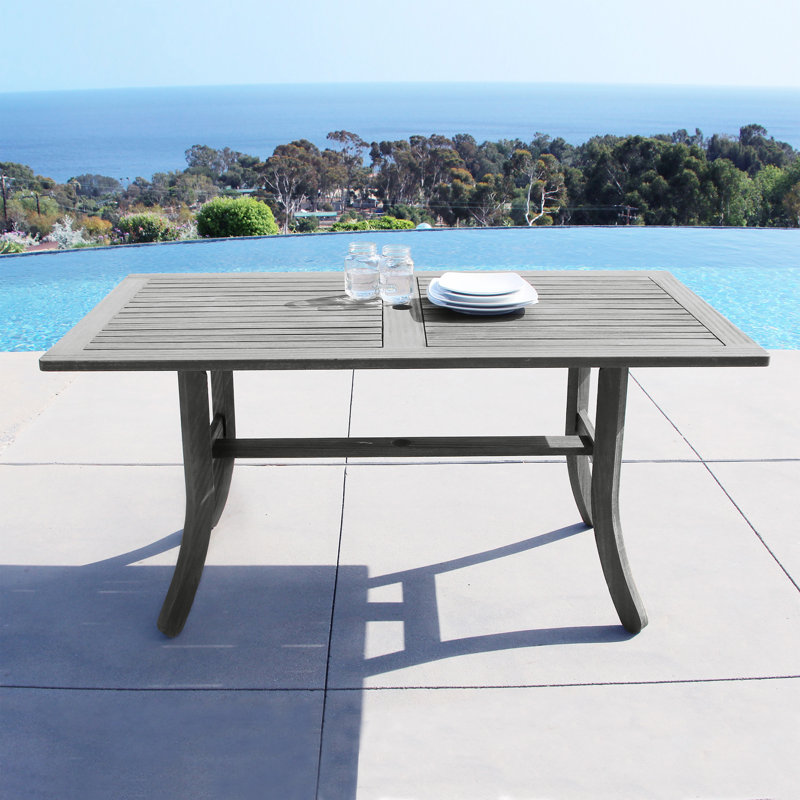 Table de salle à manger rectangulaire en bois à la main avec pieds courbés Renaissance