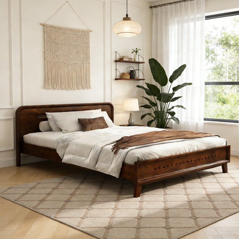 Base de lit plateforme en bois massif avec support à lattes, aucun sommier nécessaire, lit en bois moderne pour la chambre à coucher