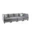 Canapé modulaire en velours gris 8 pièces Simona